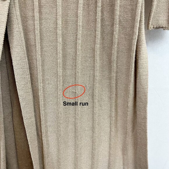 Theory Wide Rib Duster Cardigan Sweater Merino Wool Tan Brown - Size Small - Picture 8 of 8